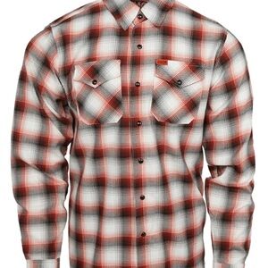 Dixxon Red and Black Casual Button Down Shirt with Plaid Pattern